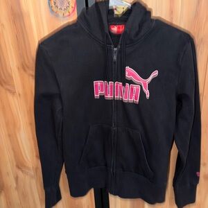 Puma Kids Black and Pink Hoodie